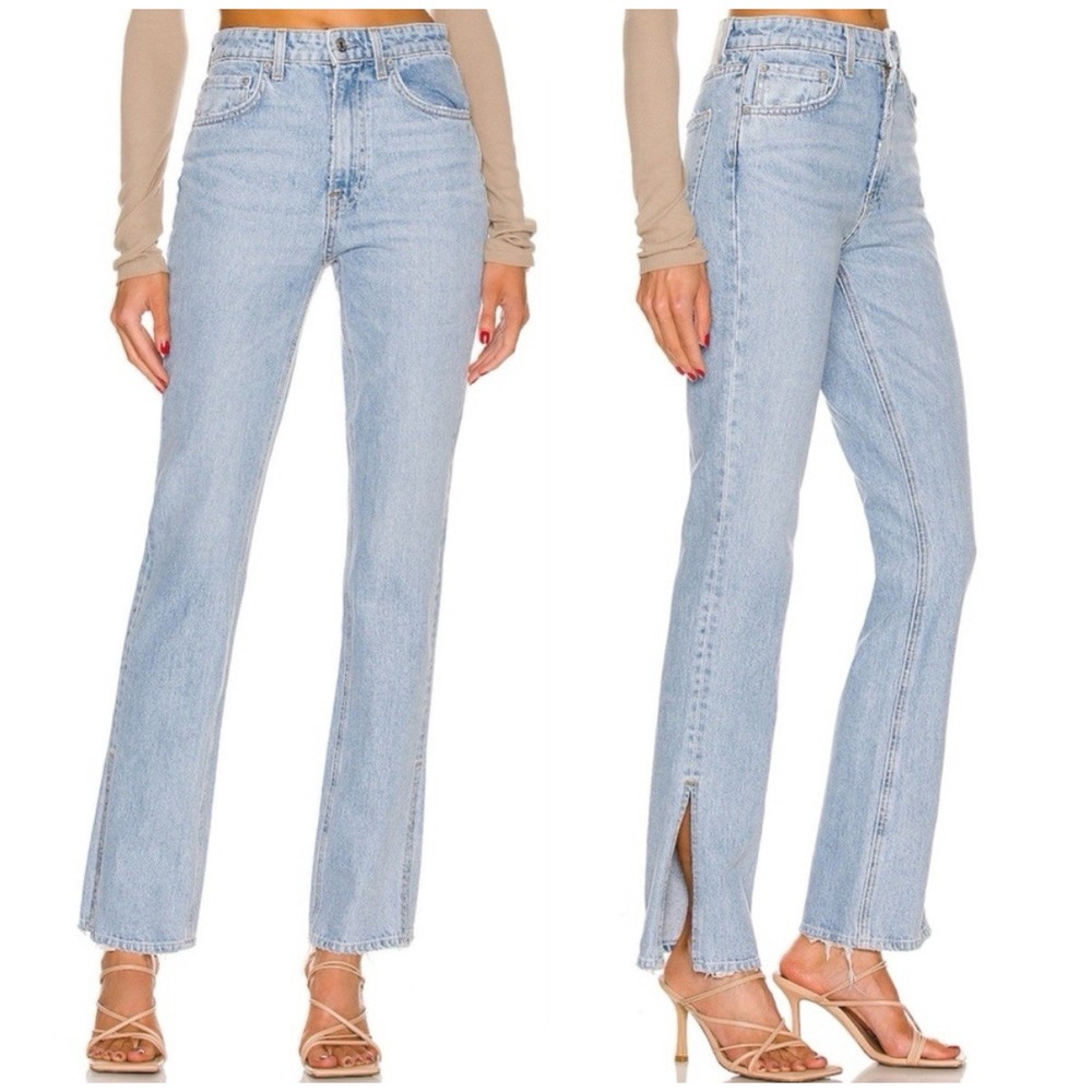 GRLFRND Harlow Petite High Rise Boot Cut w/ Slit‎ Jeans in Hudson Yards Size 28
